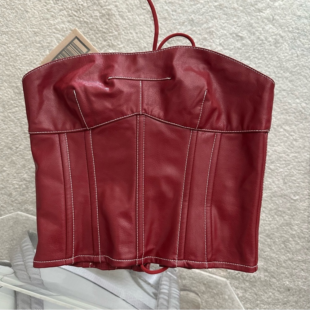 Edikted | red leather corset